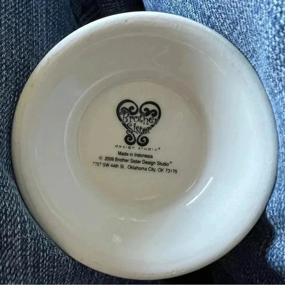 Brother Sister Design Studio Monogram White Black Coffee Tea Mug Letter K - Picture 8 of 11